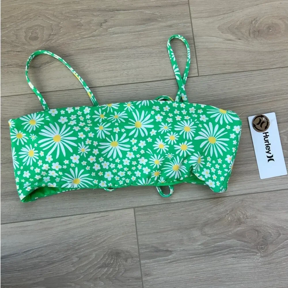 Hurley Pop Blooms Bandeau Bikini NWT Size Large